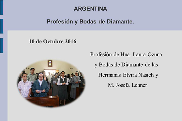 Profesión y Bodas de Diamante